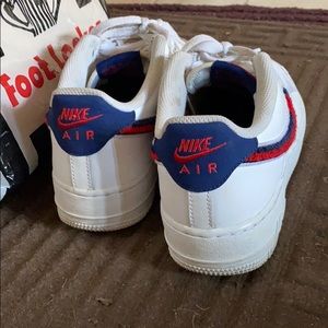 air force 1 chenille swoosh on feet